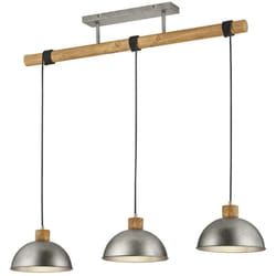 Trio - Lampada a sospensione 3 luci, metallo, nichel anticato, l 107 cm, Delhi