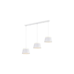 Lampada Sospensione Interno 3 Coni Luci Doppio Diffusore Bianco Baroness gd Trio