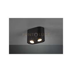 Trio - Plafoniera cilindro 2 faretti orientabili cookie 612900232 nero