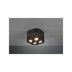Trio - Plafoniera cilindro 4 faretti orientabili cookie 612900432 nero