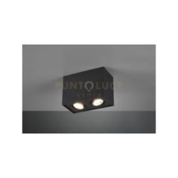 Trio - Plafoniera cubo nero 2 faretti orientabili biscuit 613000232
