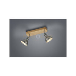 Trio - Barra 2 faretti metallo delhi 803400267 acciaio e legno 33cm