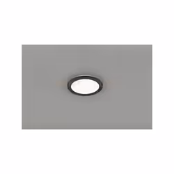 CAMILLUS PLAFONIERA LED TONDA METALLO NERO OPACO CON FUNZIONE DIMMERABILITA' CON NORMALE INTERRUTTORE A PARETE IP44 D. 26CM