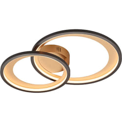 Trio Lighting - Plafoniera led, metallo, nero opaco, L59 cm, Granada