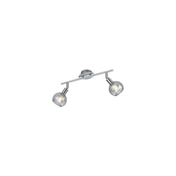 Trio Lighting - Faretti Soffitto Parete Barra 2 Spots metallo Cromo Vetri Fume Brest gd Trio