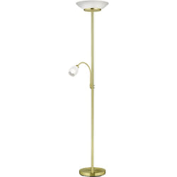 Reality Leuchten - Lampada Piantana 2 Luci Lettura Ottone Diffusore Bianco gd Trio