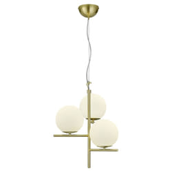 Trio - Lampada Piantana h 150 cm Ottone 3 Sfere Bianche 4W Pure gd