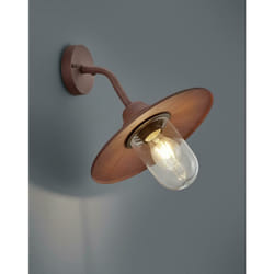 Trio Lighting - Brenta applique da esterno down fusione di alluminio verniciata effetto ruggine con diffusore vetro trasparente ip44 h.35cm 201760124