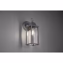 OLONA APPLIQUE DA ESTERNO DOWN FUSIONE DI ALLUMINIO VERNICIATA ANTRACITE CON DIFFUSORE VETRO TRASPARENTE IP44 H.30CM Gruppo d ...
