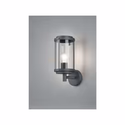 TANARO Applique a parete DA ESTERNO FUSIONE DI ALLUMINIO ANTRACITE CON DIFFUSORE VETRO TRASPARENTE IP44 H.31CM