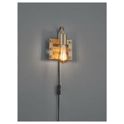 Trio - khan applique legno e metallo anticato H.20CM