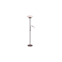 Reality Leuchten - Lampada Piantana 2 Luci Lettura Ruggine Diffusore Bianco gd Trio