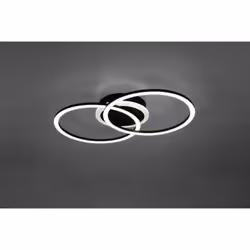 VENIDA PLAFONIERA LED DOPPIO CERCHIO NERO OPACO CON LUCE CENTRALE REGOLAZIONE INTENSITA' INTERRUTTORE L.50CM Gruppo di Prodot ...