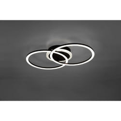 Reality Leuchten - Venida plafoniera led doppio cerchio nero opaco con luce centrale regolazione intensita' interruttore l.50cm r62783132