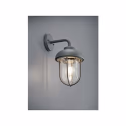 DUERO Applique a parete DA ESTERNO DOWN FUSIONE DI ALLUMINIO VERNICIATA ANTRACITE CON DIFFUSORE VETRO TRASPARENTE IP44 H.32CM