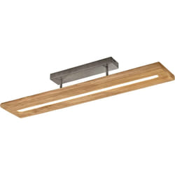 Plafoniera led, legno, finitura naturale, L100 cm, Brad