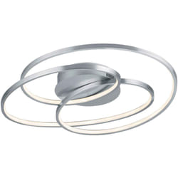 Plafoniera LED, metallo, nichel opaco, L60 cm, Gale