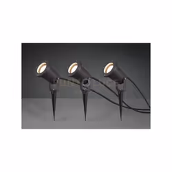 UBANGI KIT 3 FARI DA ESTERNO CON PICCHETTO FUSIONE DI ALLUMINIO ANTRACITE IP54 CAVO 5 METRI + 2X3 METRI