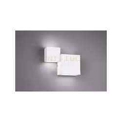 MIGUEL Applique a parete METALLO BIANCO OPACO DOPPIO CUBO A BI-EMISSIONE DI LUCE L. 20,5CM X H. 16,5CM