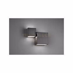 MIGUEL Applique a parete METALLO NERO OPACO DOPPIO CUBO A BI-EMISSIONE DI LUCE L. 20,5CM X H. 16,5CM