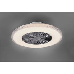 Harstad ventilatore e plafoniera led diffusore satinato ed effetto cristallo con telecomando multifunzione regolazione intensita' e temperatura di