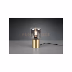 NICO LAMPADA DA TAVOLO VETRO FUME' BASE OTTONE SATINATO H. 24CM