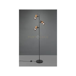 Lampade da terra TOSH 3 cilindri gabbia metallo nero opaco e legno 404300332