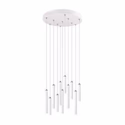 TABULAR Sospensione GD Trio Tubular di GD Trio, sospensione led rotonda 11 tubi bianca intensita' regolabile con interruttore ...