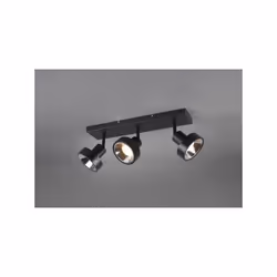 LEON BARRA 3 Faretti e portafarettiS METALLO NERO L. 44CM