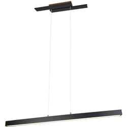 Lampada a sospensione led, luce su e giù, metallo, nero opaco, L115 cm, Belfast