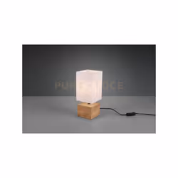 WOODY LAMPADA DA TAVOLO BASE LEGNO NATURALE E PARALUME BIANCO H. 30CM