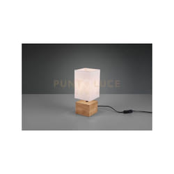 Trio Lighting - Lampada tavolo woody base legno naturale e paralume bianco R50171030