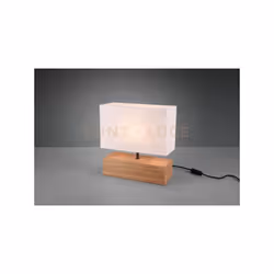 WOODY LAMPADA DA TAVOLO GRANDE BASE LEGNO NATURALE E PARALUME BIANCO L. 30 CM X H. 30CM