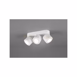 TAURUS BARRA 3 Faretti e portafarettiS LED METALLO BIANCO ORIENTABILE GIREVOLE BI-EMISSIONE INTERRUTTORI SEPARATI L. 27CM