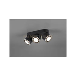 Trio - Faretto taurus orientabile girevole metallo nero 652910332
