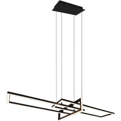 Trio Lighting - Lampada a sospensione led, metallo, nero opaco, L110 cm, Salinas
