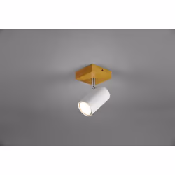 MARLEY FARETTO CON BASE IN ACCIAIO BIANCO DA H16.5 CM Il faretto Marley da soffitto è realizzato con barra in legno e struttu ...