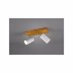 MARLEY BARRA 2 Faretti e portafarettiS CIL. BIANCHI BASE LEGNO NATURALE L. 31,5CM