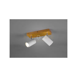 Trio Lighting - Barra marley barra 2 spots bianchi base legno naturale 812400231