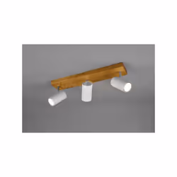 MARLEY BARRA 3 Faretti e portafarettiS CIL. BIANCHI BASE LEGNO NATURALE L. 49,5CM