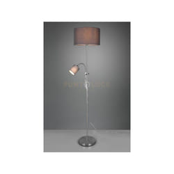 Piantana OWEN metallo acciaio satinato con lampada lettura e 2 paralumiR40192007