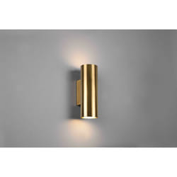 Trio - lighting marley applique cilindro metallo ottone anticato bi-emissione h. 18cm 212400204