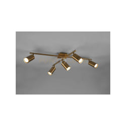 Plafoniera Led 5 Spot GU10 3W 2 Barre Ottone Satinato 77 cm Marley gd Trio