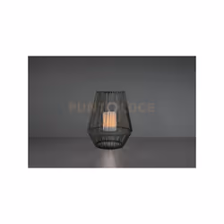 MINEROS LAMPADA DA APPOGGIO LED DA ESTERNO SOLARE EFFETTO CANDELA CON SENSORE CREPUSCOLARE GRIGIA H. 30,5CM IP 44