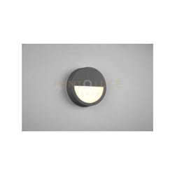 Trio Lighting - Applique a parete esterno pedro tonda con palpebra in fusione antracite 222860142