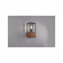 GARONNE Applique a parete DA ESTERNO RETTANGOLARE IN FUSIONE E LEGNO NATURALE L. 14CM X H. 30CM IP44