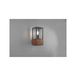 Trio - Applique a parete esterno garonne rettangolare in fusione e legno naturale 201860130
