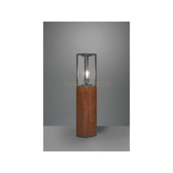 Trio - Palo esterno garonne rettangolare in fusione e legno naturale 401860130