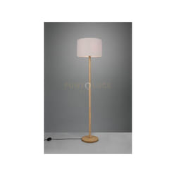 Trio - Lampade da terra korba base legno naturale con paralume h.162cm bianco 401200101