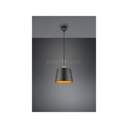 Trio - Sospensione harris metallo e particolari in legno naturale metallo nero interno oro D.26cm 312700132